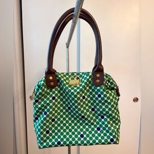 Masters Green and Blue Polka Dot Shoulder Bag